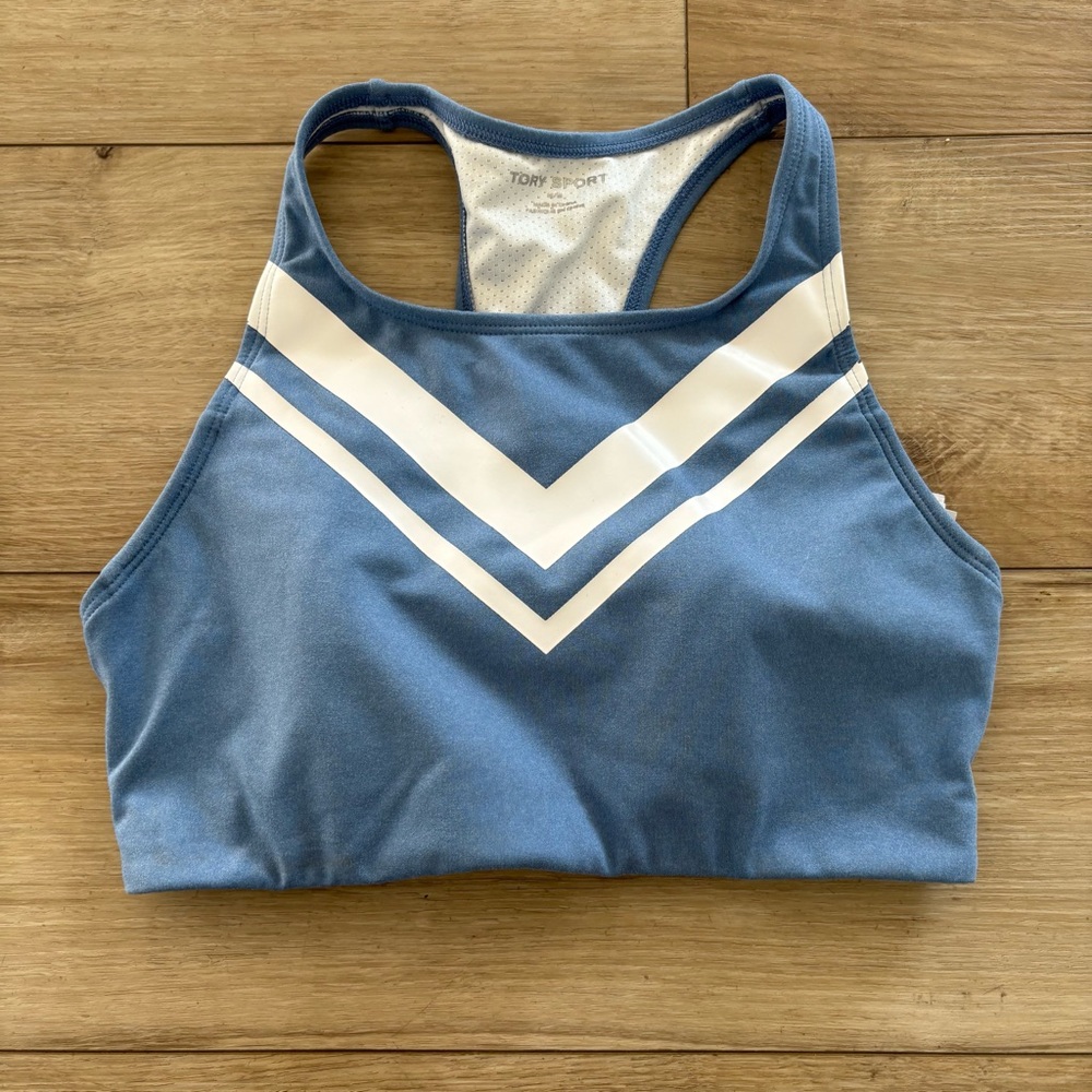 Tory Sport Women’s Blue and White Chevron Sports Bra Size‎ Medium M